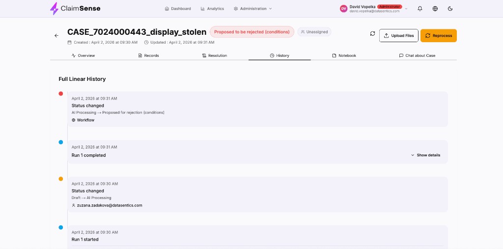 Full linear history with complete audit trail