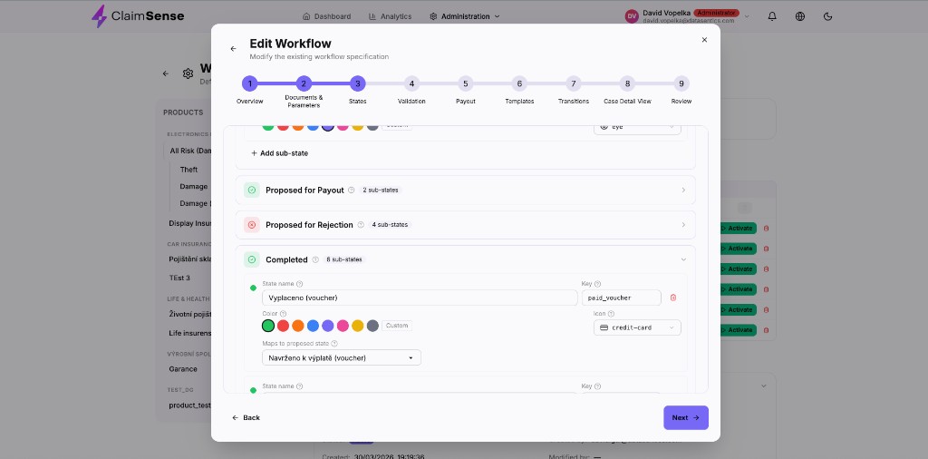 Workflow states configuration