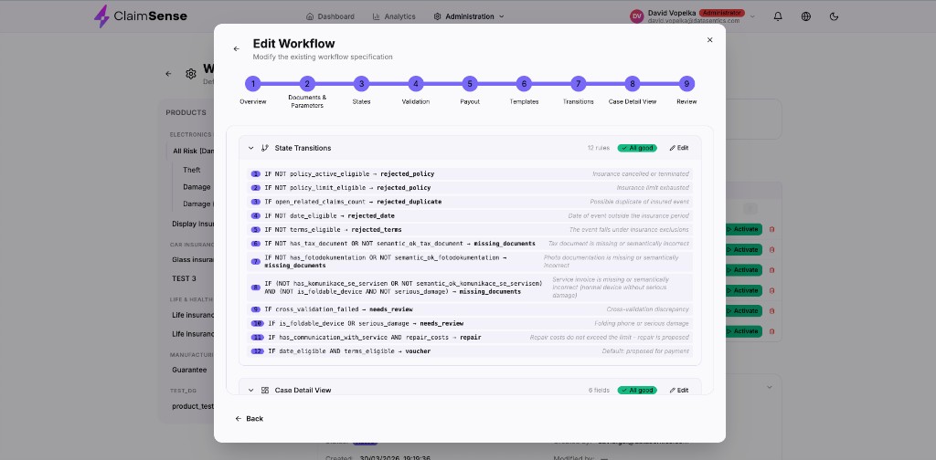 Workflow state transition rules